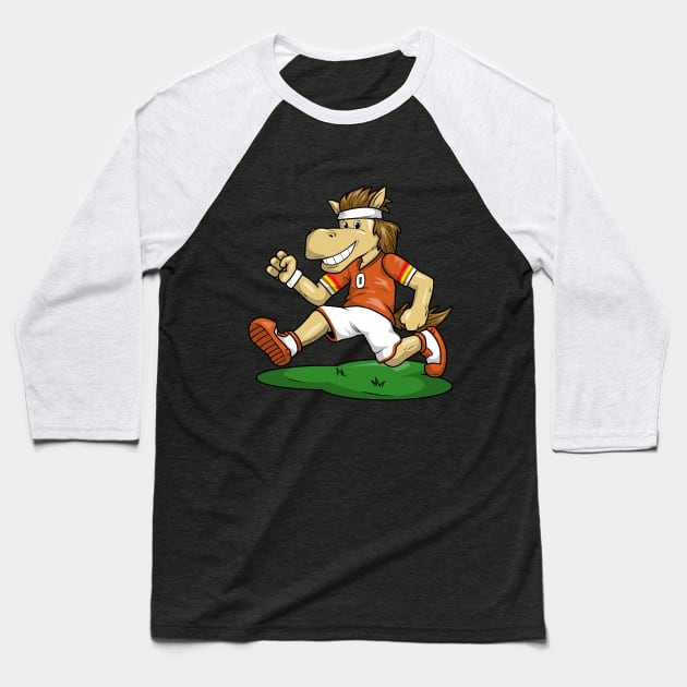 Funny horse at soccer Baseball T-Shirt by Markus Schnabel